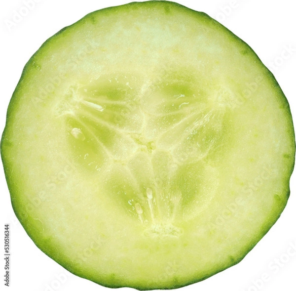 Fototapeta Cucumber slice on white
