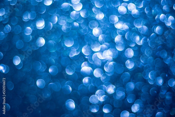 Obraz Sparkling blue bokeh background