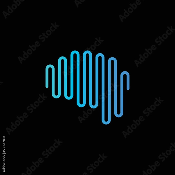 Fototapeta brain tech smart digital idea logo template vector icon