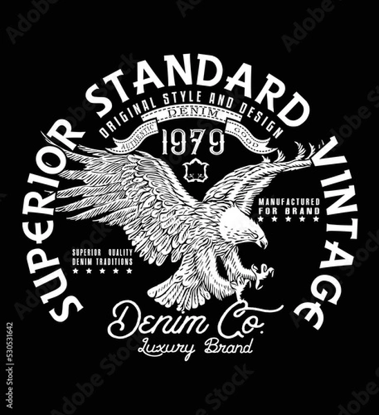 Obraz SUPERIOR STANDARD VINTAGE.DENIM COMPANY.VECTOR .Heritage vector design