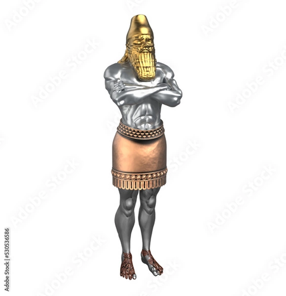 Obraz King Nebuchadnezzar's Dream Statue (Daniel's Prophecies) 3D Illustration [PNG Transparent Background]