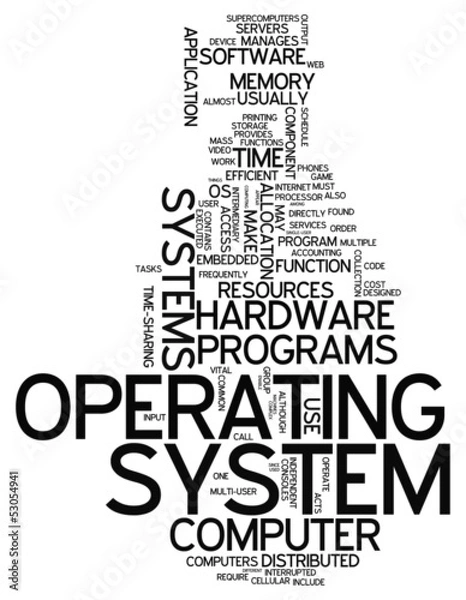 Fototapeta Word Cloud "Operating System"