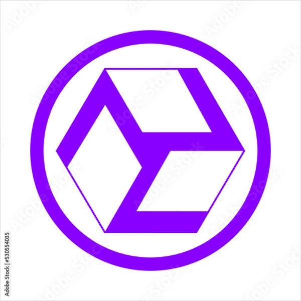 Fototapeta Antahkarana, spiritual symbol, Buddhism, purple shape, vector, isolated on white background