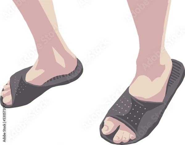 Obraz サンダルを履く足のベクターイラスト3