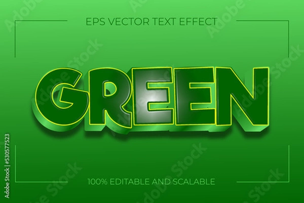 Fototapeta Green 3D Text Effect With green background