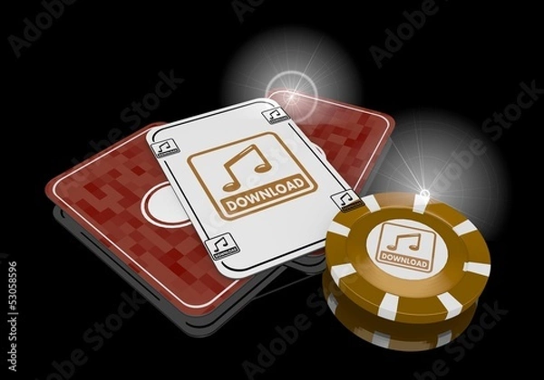 Obraz 3d render of a posh single symbol  on poker cards