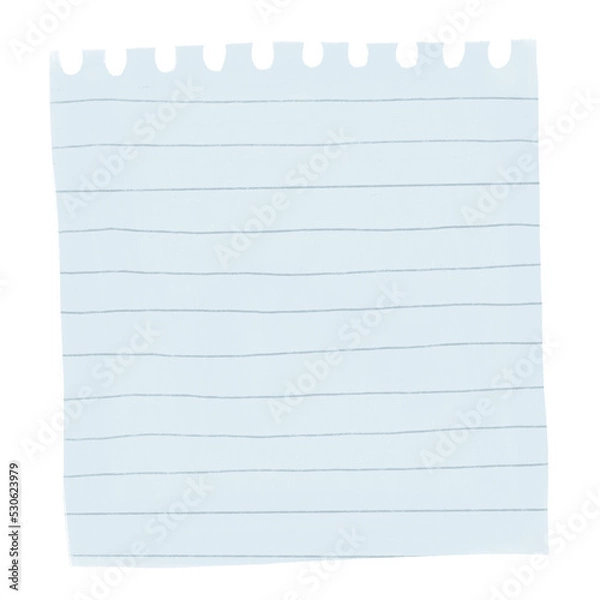 Fototapeta Lined notepad sheet. Piece of paper.