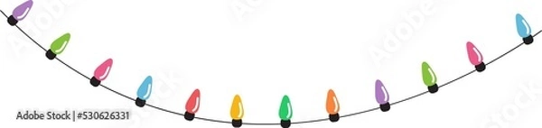 Fototapeta Christmas lights string isolated on white background vector