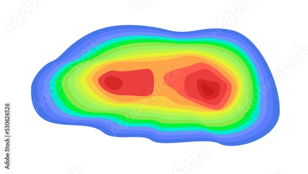 Fototapeta Vector graphic of Color topographic contour map with combination spectrum colors. vector eps 10.