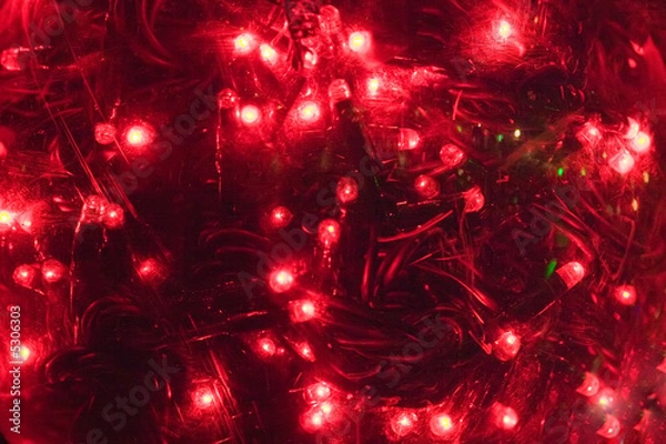 Obraz christmas red lights background