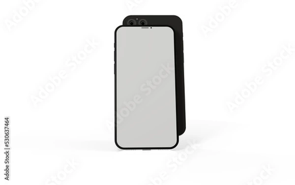Obraz 3d smartphone with blank screen isolated