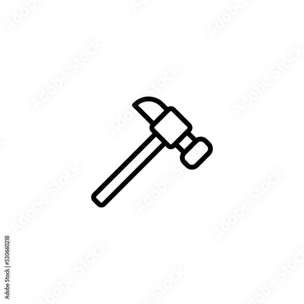 Fototapeta Hammer line icon isolated on white background