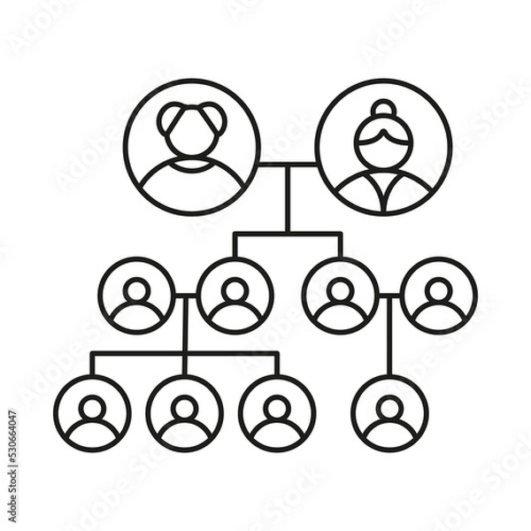 Fototapeta Family Tree concept line icon. Simple element illustration. Family Tree concept outline symbol design from family set. Can be used for web and mobile on white background