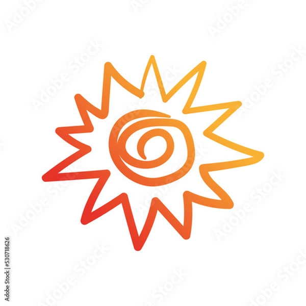 Fototapeta doodle of summer sun