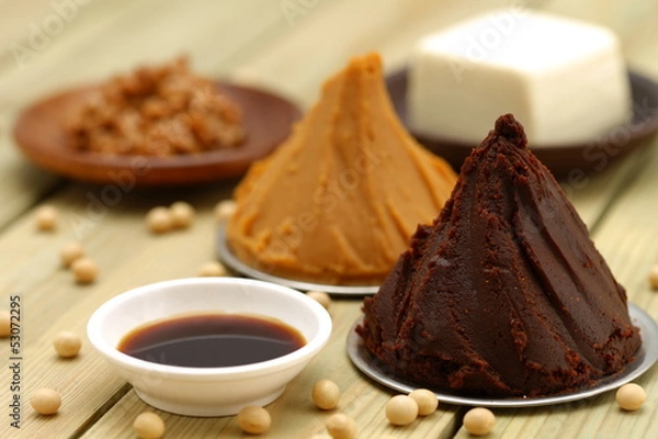 Fototapeta 色々な大豆加工食品