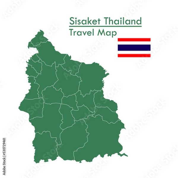 Obraz green map Sisaket Province is one of the provinces of Thailand
