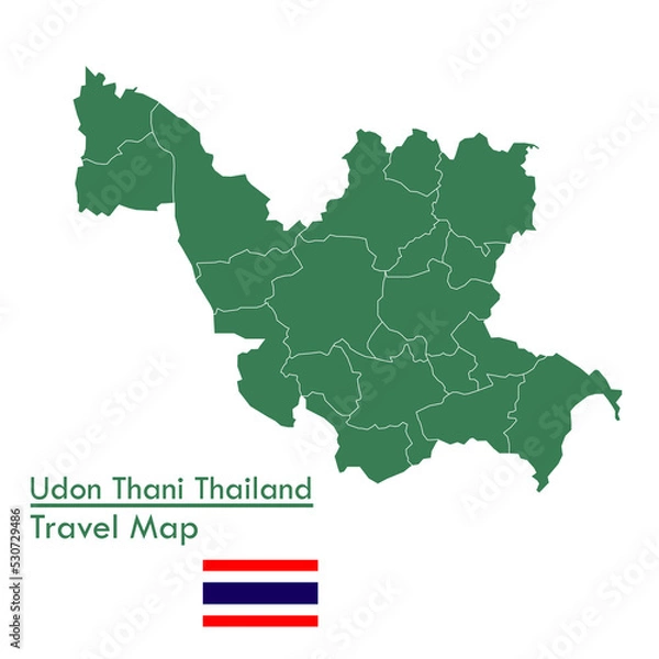 Obraz Green Map Udon Thani Province is one of the provinces of Thailand