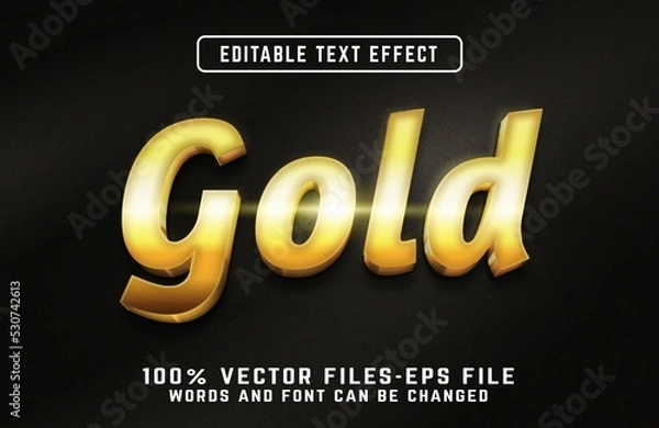 Fototapeta Gold 3d editable text effect premium vectors