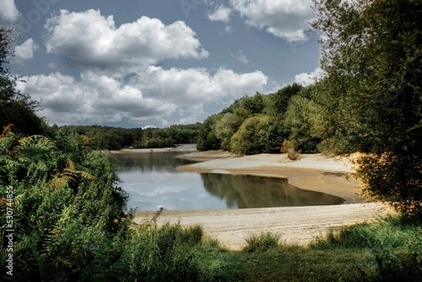 Fototapeta Lac de Miallet à l'étiage