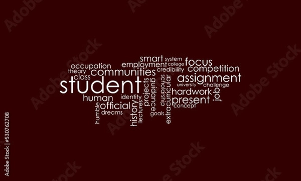 Fototapeta Student word cloud vector illustration design l word art for study