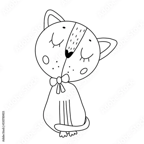 Fototapeta cat with ribbon 