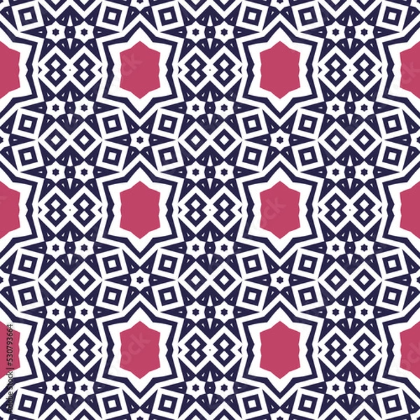 Fototapeta Abstract geometric pattern. A seamless background, vintage texture.