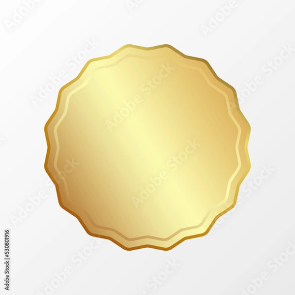 Fototapeta Gold sticker in the form of a multi-point gold star. Vector illustration.