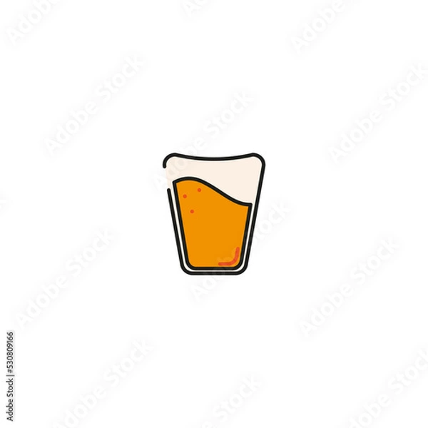 Obraz glass of orange juice icon, vector illustration