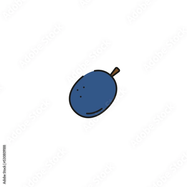 Obraz plum icon, vector illustration