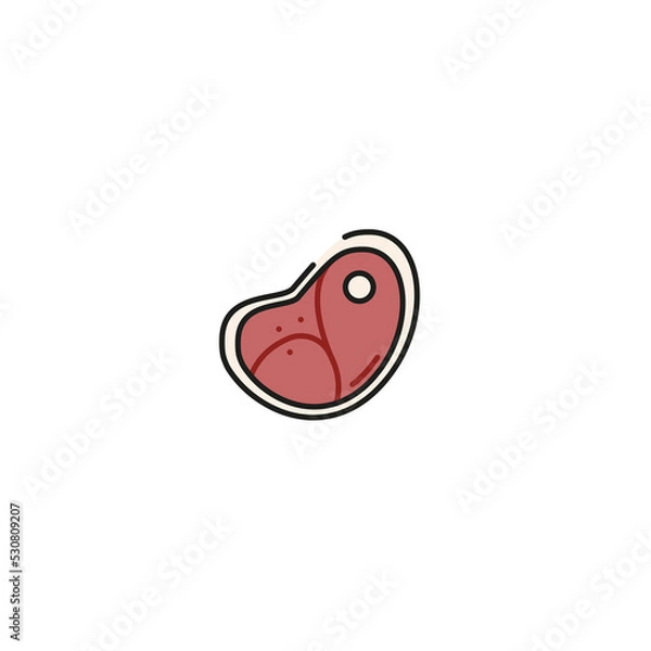 Obraz raw meat stake icon, vector illustration