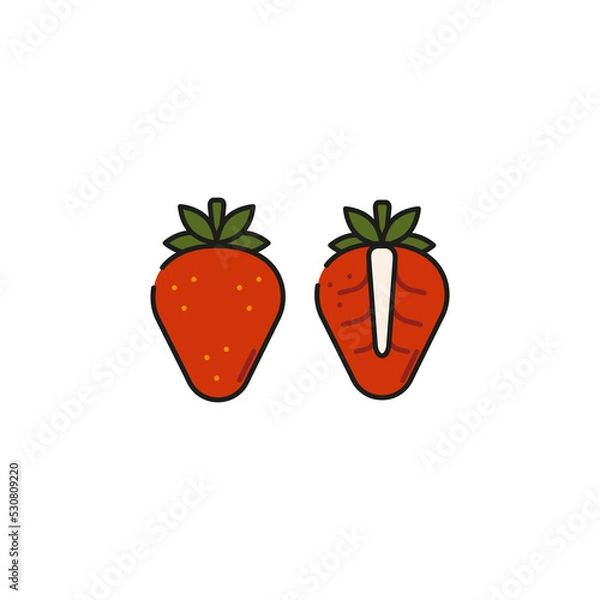 Obraz strawberries icon, vector illustration