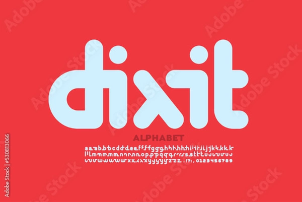 Fototapeta Modern lowercase style font design with alternative letters, alphabet and numbers vector illustration