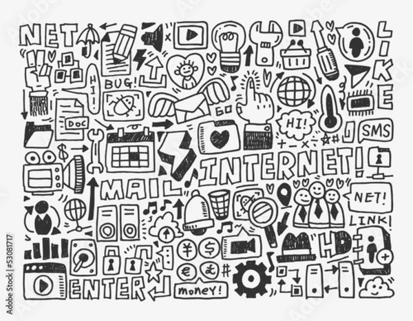 Fototapeta doodle network element