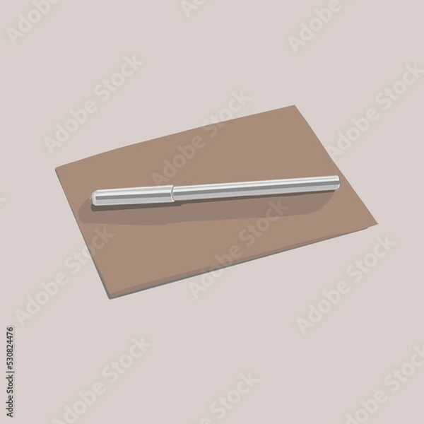 Obraz silver pen on craft envelope