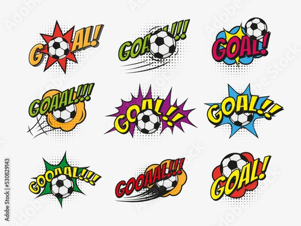 Fototapeta Goal sticker expression with retro comic text style