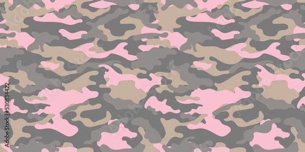 Obraz Pink camouflage military pattern. vector camouflage pattern for clothing design. 