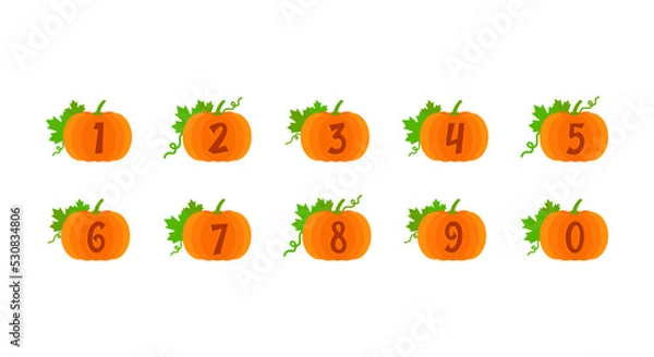 Obraz These is Halloween numbers with pumpkin