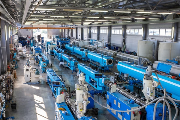 Obraz conveyor plastic pipe polymer production line