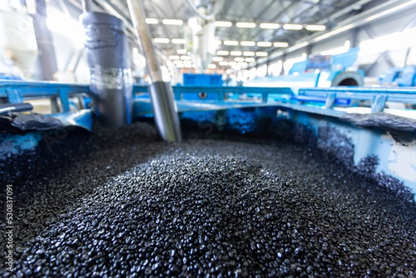 Obraz polymer for pipes, plastic close-up, raw material