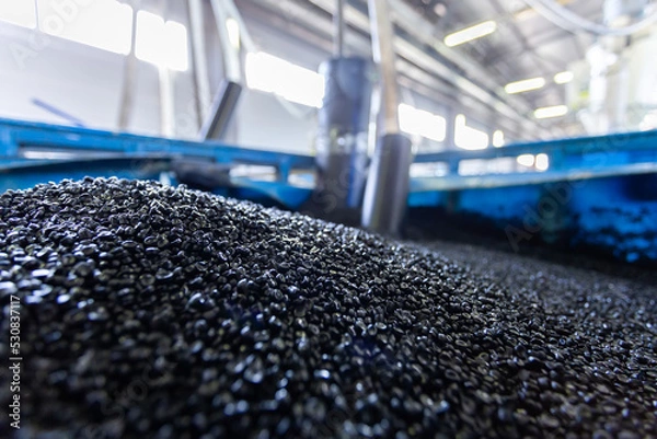 Obraz polymer for pipes, plastic close-up, raw material