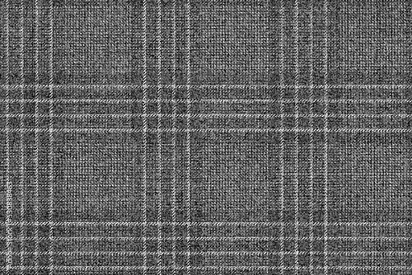 Obraz grungy ragged old fabric texture of classic mens wool suit, down scarf, light gray stripes on dark gray, checkered gingham seamless ornament for plaid tablecloths shirts tartan clothes dresses bed