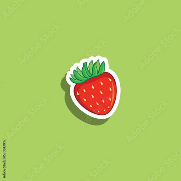 Obraz Stawberry red summer fruit, green background.