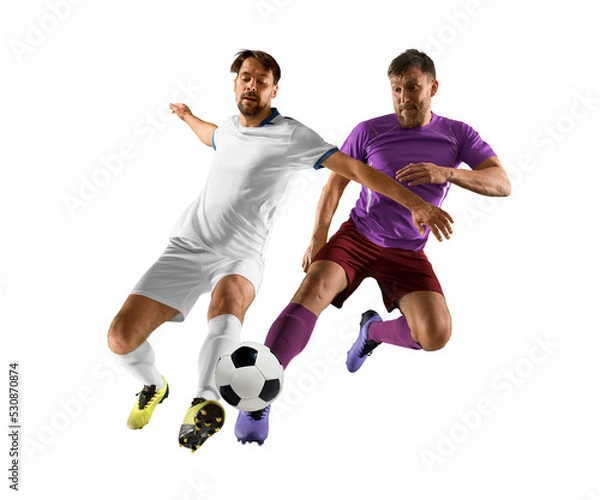 Fototapeta Two football player man in action
