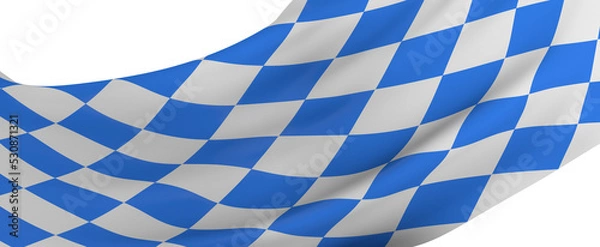 Fototapeta Bavarian flag using as background, 3d rendering panorama