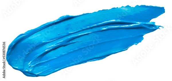 Obraz Blue glossy acrylic paint brush stroke for Your art design