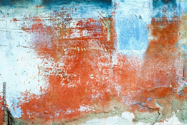 Obraz Abstraction, orange old rusty wall, texture