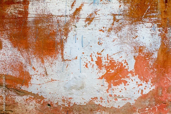 Obraz Abstraction, orange old rusty wall, texture