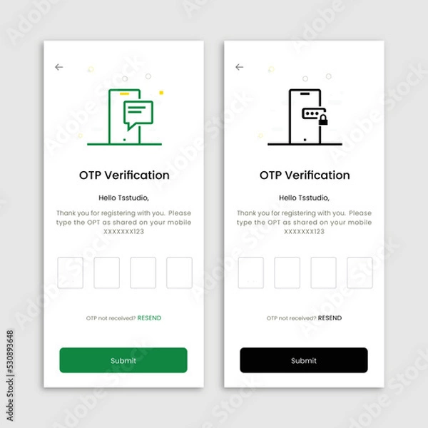 Fototapeta Security verified protection secure ptp screen for mobile apps template banner page ui