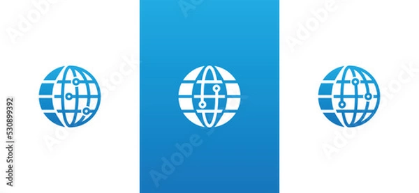Fototapeta Global Tech Logo Concept icon sign symbol Element Design. Technology Logotype. Vector illustration template