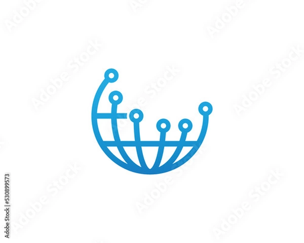 Fototapeta Global Tech Logo Concept icon sign symbol Design Element. Technology Logotype. Vector illustration template